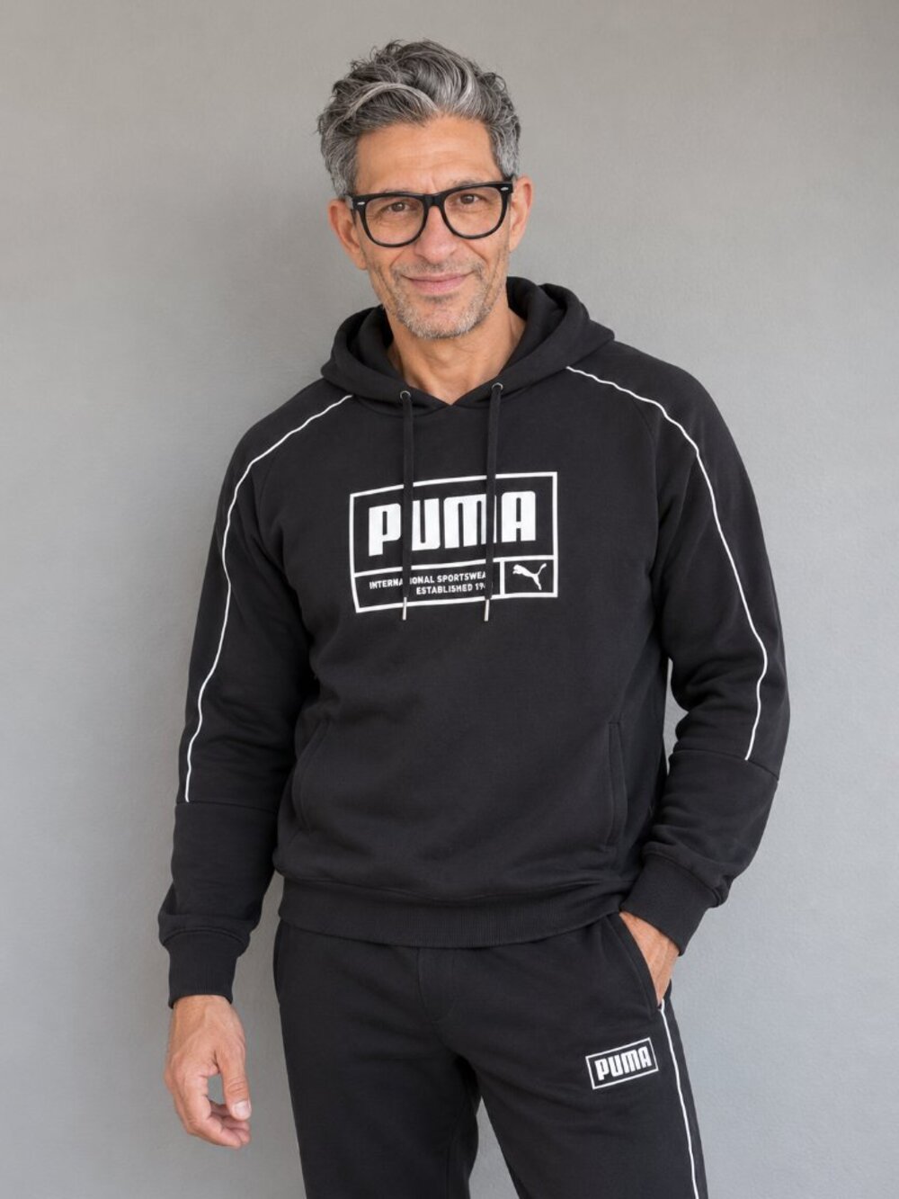 PUMA Unify Mens Black Hoodie & Jogger Sweatpants Tracksuit Set Size Small